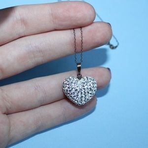 Crystal Rinestone 3D Heart Pendant